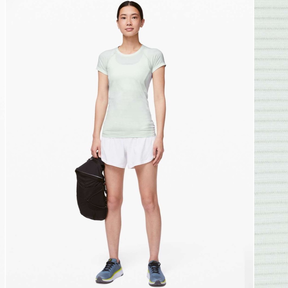 NWT lululemon Swiftly Speed Short Sleeve
Polar Ice / White / Blue